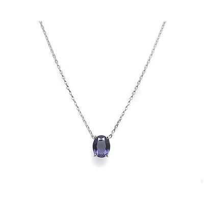 Колье из серебра танзанит выращ., Ю-50009р