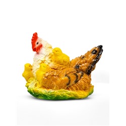 Садовая фигура из гипса «Курица наседка с цыплятами», 27×20×21 см