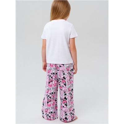 Комплект трикотажный для девочек: фуфайка (футболка), брюки