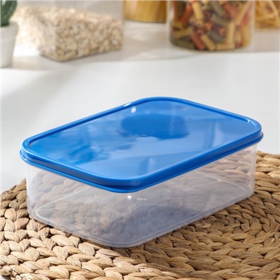 Набор контейнеров пищевых прямоугольных Доляна, 3 шт.: 150 мл, 500 мл, 1.2 л, цвет синий