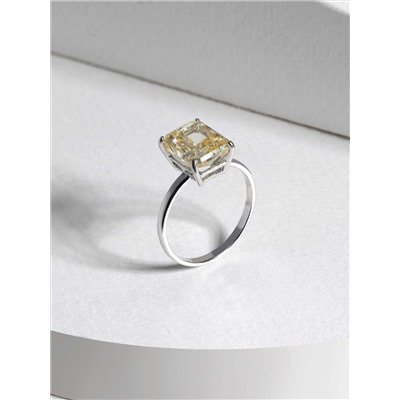 Кольцо из серебра с фианитом цвета цитрин родированное 1-035р274