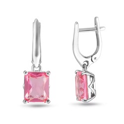 Серьги, рубеллит кварц, Ю-200М44