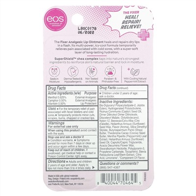 EOS, The Fixer, Medicated Analgesic Lip Ointment, 0.35 fl oz (10 ml)