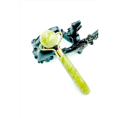 Nail Art Роликовый массажёр нефритовый шар, зелёный KRISTALLER, 1108362