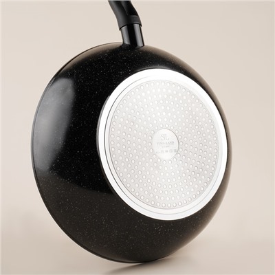 Сковорода Вок SL Home, d=28, h=7.5 см, кованый алюминий, антипригарное покрытие, индукция, чёрная