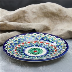 Тарелка узбекская Риштанская Керамика «Цветы», d=17 см, МИКС
