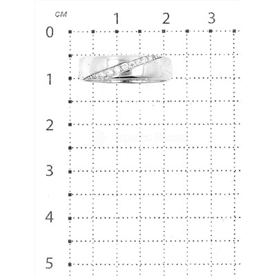 Кольцо из серебра с фианитами родированное 925 пробы 1-1635к