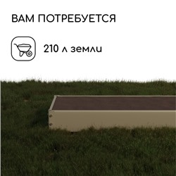Грядка оцинкованная, 195×70×15 см, Greengo