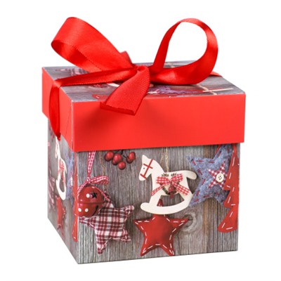 Коробка подарочная 10х10х10 см складная / A10-1 /уп 12/1200/Новый год