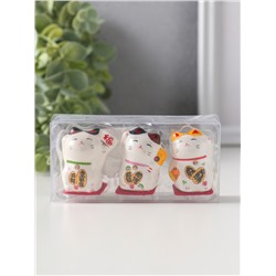 Набор фигурок керамика «Котики Манэки-нэко», 3 шт.