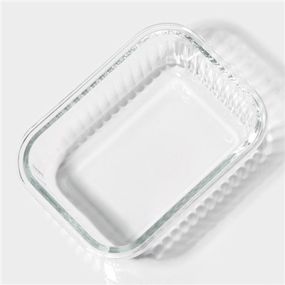 Контейнер для еды Доляна Basic, 640 мл, 17×12.5×6.3 см, прямоугольный, жаропрочного стекло, прозрачный