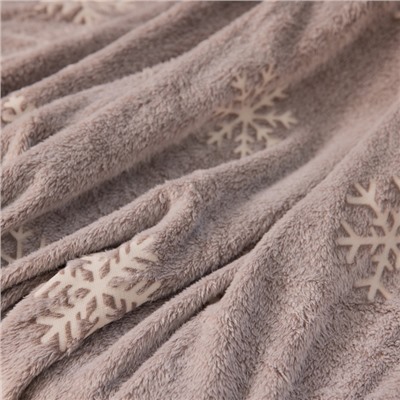 Плед светящийся в темноте «Этель. Снежинки», 150×200 см, корал-флис