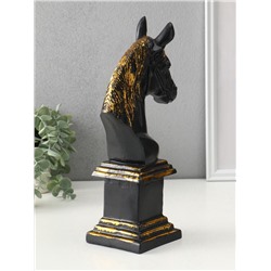 Фигура «Постамент: Бюст лошади», 31.5×10×17 см, чёрный с позолотой