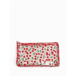 Косметичка женская Cherry lady, для бассейна, на молнии, прозрачная, красная