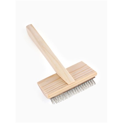 Щетка - пуходёрка ZOONIK, 85×55 мм, полукруглая, большая, дерево