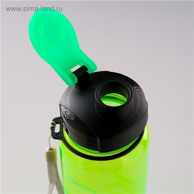 Бутылка для воды спортивная, 650 мл, 23×7 см, зеленая