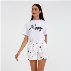 Шорты женские KAFTAN Pink stars, размер 40-42, белые