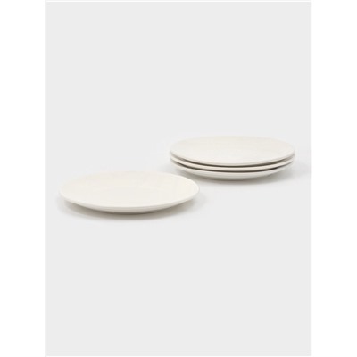 Тарелки обеденные Доляна White Label, набор 4 шт., d=22.5 см, фарфор, белые