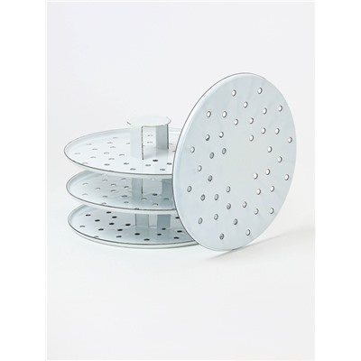 УЦЕНКА Мантоварка (позница) 12 л светлая (4 вставки) с с пласт. кнопкой