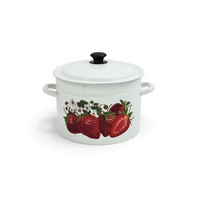 УЦЕНКА Кастрюля эмалированная, 9 л, d=26.5 см, с крышкой, цилиндрическая, белая