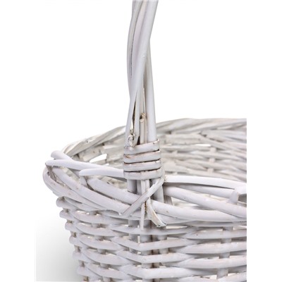 Корзина плетёная для хранения, лоза, белая, 35×25×14 см, высота с ручкой 43 см