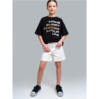 Шорты текстильные джинсовые для девочек