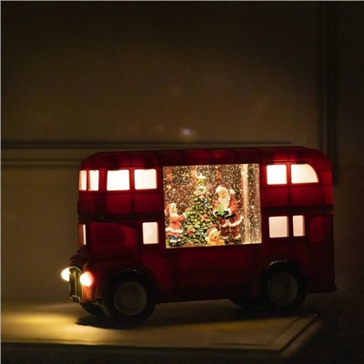 Светодиодная фигура «Автобус» 30×19×11 см, пластик, батарейки ААх3 (не в комплекте), USB, свечение тёплое белое