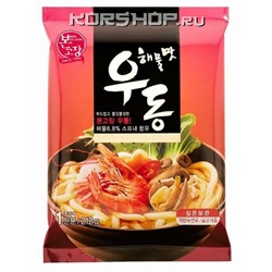Лапша вареная Удон со вкусом морепродуктов (Seafood Flavor Udon) Hanilfood, Корея, 212 г Акция