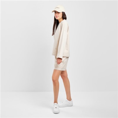 Костюм женский (толстовка, шорты) MIST, размер 44-46, бежевый