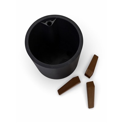 Кашпо для цветов «Флориан», 11 л, d=25 см, h=39.5 см, пластиковое, с автополивом, на ножках, серое