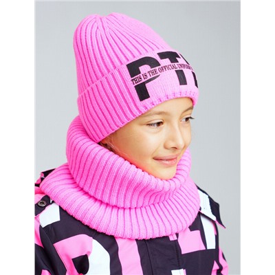 Комплект вязаный для девочки: шапка, снуд