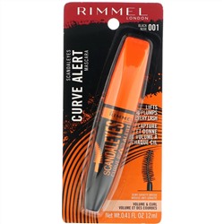 Rimmel London, Scandaleyes Curve Alert, тушь для ресниц, оттенок 001 черный, 12 мл (0,41 жидк. унции)