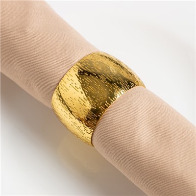 Набор салфеток с декоративными кольцами Beige pleasure, 40×40 см - 4 шт., 100% хлопок, саржа 190 г/м²