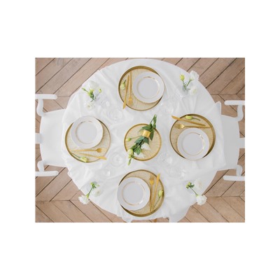 Блюдо сервировочное «Кувшинка», d=28 см, стекло, золотистое