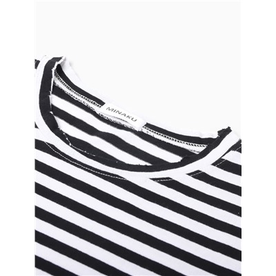 Лонгслив женский MINAKU: One Most Brand, принт широкая полоска, размер onesize