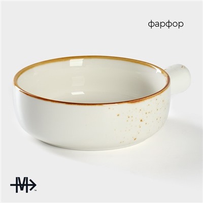 Кокотница Magistro «Церера», 500 мл, d=15 см, фарфор, белая