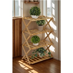 Подставка для цветов Greengo, 4 полки, 50×25×68 см, напольная, бамбук