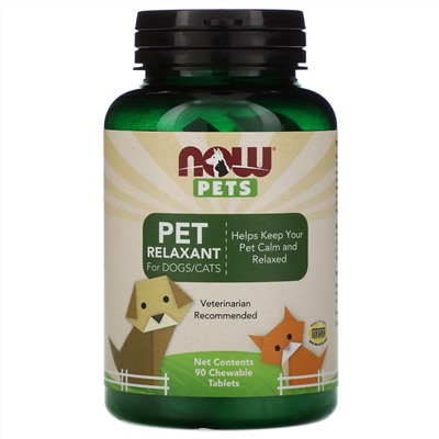 Now Foods, Now Pets, слабительное для собак/кошек, 90 жевательных таблеток
