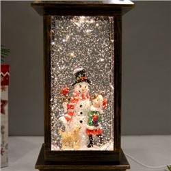 Светильник Новогодний светодиодный 10,5x10.5x34 см Снеговик / NG206-32 /уп 12/ музыкальный