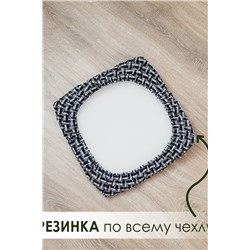 Набор сидушек на табурет 2 шт Плетенка черный