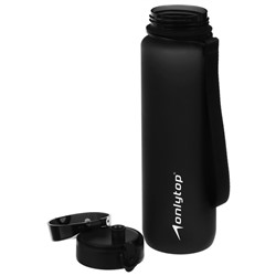 Бутылка спортивная для воды ONLYTOP, 1000 мл, цвет чёрный