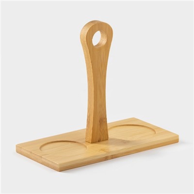 Набор фарфоровый сервировочный BellaTenero «Тюльпан», 4 предмета: молочник 200 мл, сахарница с крышкой 170 мл, бамбуковая подставка, ложка, белая