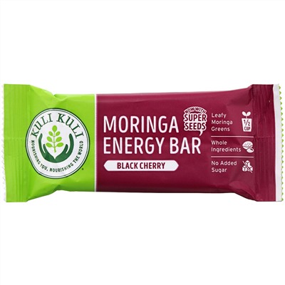 Kuli Kuli, Moringa Energy Bar, Black Cherry, 12 Bars, 1.6 oz (45 g) Each