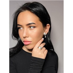 Серьги из родир.серебра с культ.жемчугом,перламутром,нат.топазом,юв.стеклом,эмалью и кб.цирконием 925 пробы 2ES0221201301