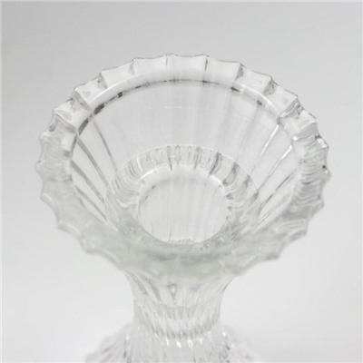 Стеклянный подсвечник на 1 свечу «Виток», прозрачный, 13.5×7×7 см