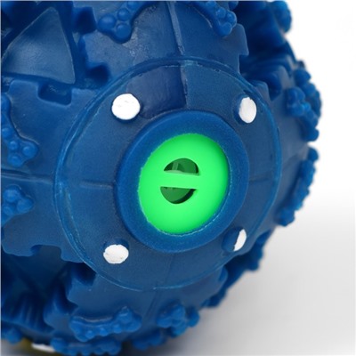Квакающий мяч для собак большой, жёсткий, 9.5 см, тёмно-синий