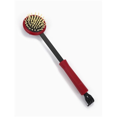 Массажёр-чесалка «Отдых», двусторонний, универсальный, 35×6×8 см, красный, чёрный