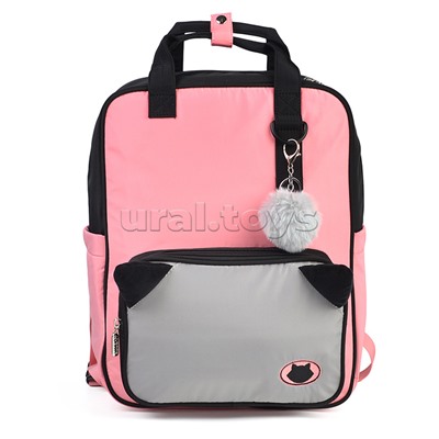 Рюкзак "Fluffy Ears. Cat" подростковый 39x32x14 см (16 л), вес 500 г, текстильный, эргономичная вентилируемая спинка и уплотненные лямки, 1 отделение на молнии с уплотненным отделением для ноутбука до 15 дюймов и книг, 1 передний карман на молнии с ушками