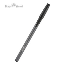 Ручка шариковая 0.7 мм "GripWrite Grey" черная одноразовая 20-0326/22 Bruno Visconti