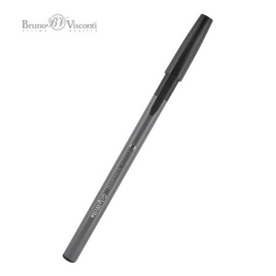Ручка шариковая 0.7 мм "GripWrite Grey" черная одноразовая 20-0326/22 Bruno Visconti